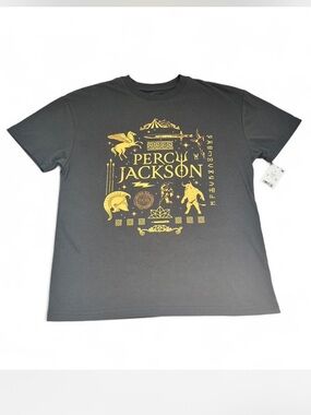 Disney Percy Jackson Graphic Tee - NWT Greek Mythology Gray& Orange